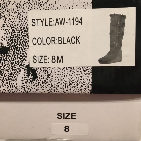 KOHMBU | Greenwich Style Black Leather Suede Tall Wedge Boots - Picture 6 of 14